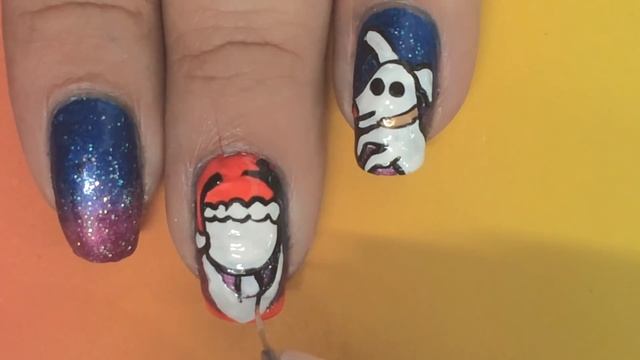 Nightmare Before Christmas Nail Art. смотреть онлайн