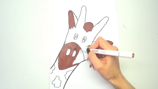 Как нарисовать жирафа с помощью руки / Раскраска / Рисунок для детей смотреть онлайн