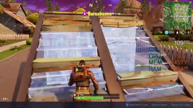 GeForce GTX 1060 6GB -- AMD Ryzen 3 1300X -- Fortnite Battle Royale FPS test High смотреть онлайн