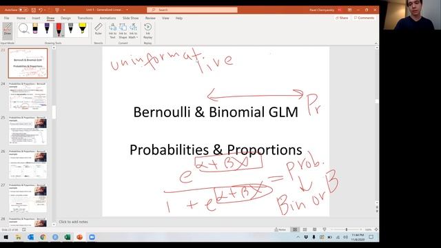 Bernoulli and Negative Binomial GLMs смотреть онлайн