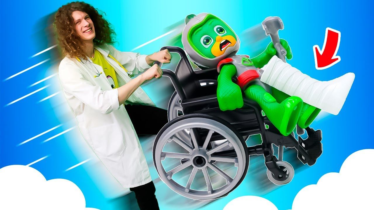 Игры в больничку - Гекко едет на рентген! Развивающие мультики Веселая Школа для малышей смотреть онлайн