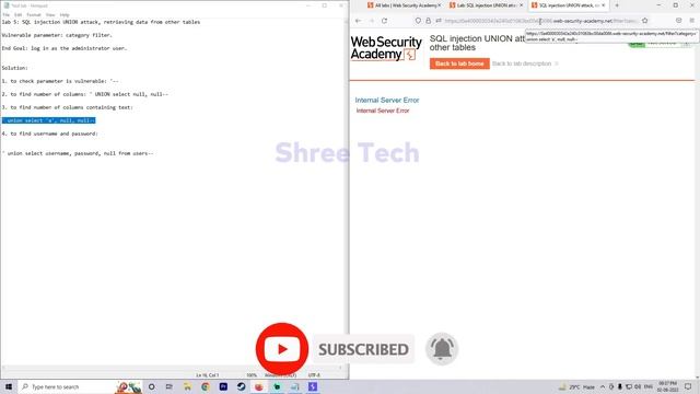 lab 5 : SQL injection UNION attack, retrieving data from other tables | Hindi смотреть онлайн
