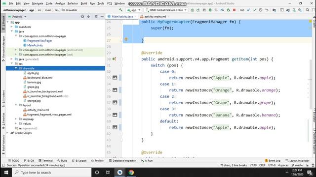How to create viewpager+fragment in android| galleryview swiping смотреть онлайн