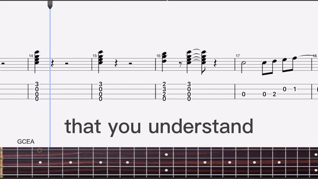 Ukulele Tab with music play along「Lean On Me」Bill Withers - RSL Debut смотреть онлайн