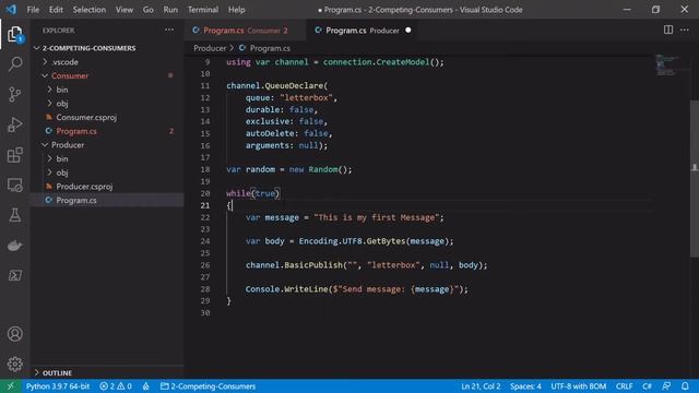 RabbitMQ- Tutorial 8b - Competing Consumers C# Implementation смотреть онлайн