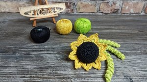 Игрушка-комфортер "Подсолнух" МК для клуба 28 петель