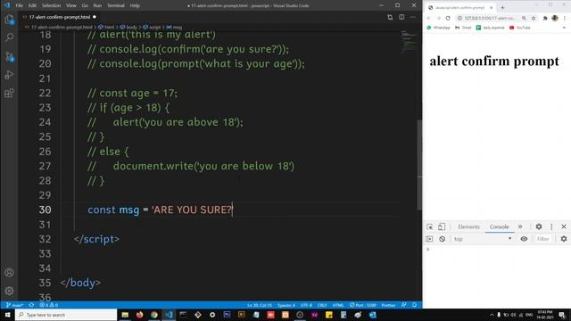Alert, Confirm and Prompt Tutorial in JavaScript смотреть онлайн