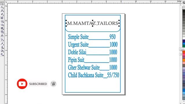 How to Make Rate List A4 Size in CorelDraw 12 смотреть онлайн