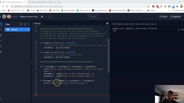 1st Python Project: Basic Log in system смотреть онлайн