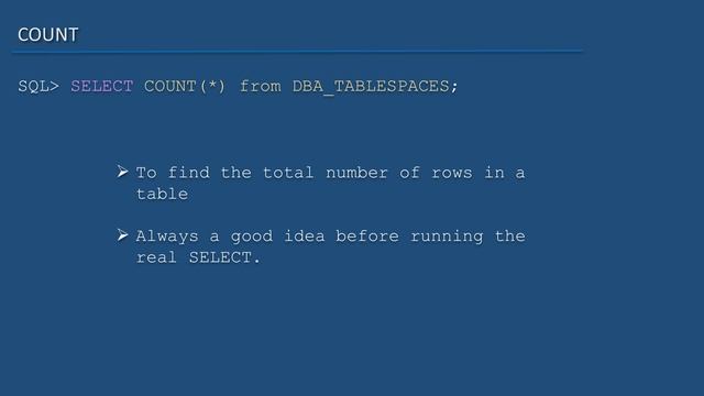 Oracle SQL Developer Tutorial For Beginners 15 SELECT COUNT смотреть онлайн