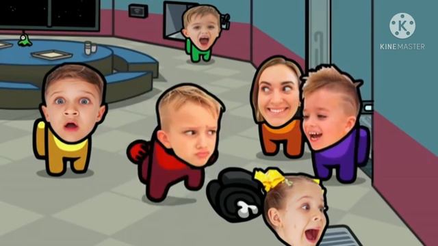 Vlad and Niki & Diana & Roma Among Us Distraction Dance Animation Among Us смотреть онлайн