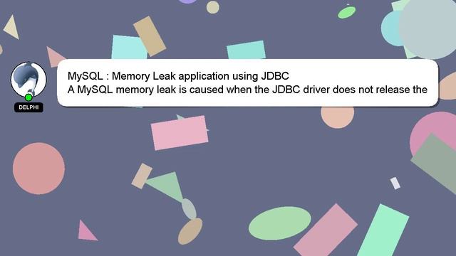 MySQL : Memory Leak application using JDBC смотреть онлайн