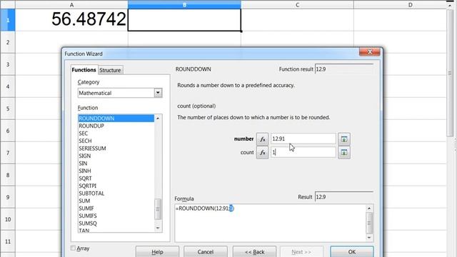 OpenOffice Calc functions: ROUNDDOWN смотреть онлайн