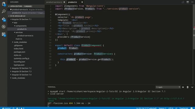 Angular 2.0 dependency Injection Providers and services смотреть онлайн