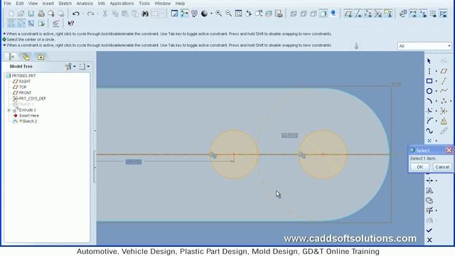 Pro Engineer (Pro E) Wildfire 5.0 Basic Beginner Part Modeling Tutorial смотреть онлайн