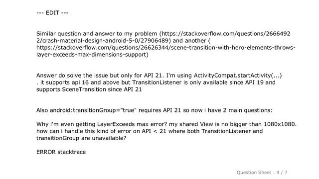 Android : JNI Error on Scene Transition Animation - Layer exceeds max смотреть онлайн