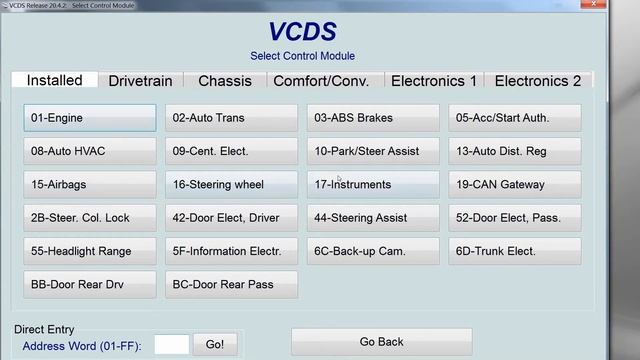 Кодирование VCDS - постановка