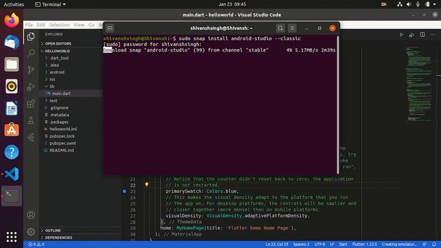 How to Install Flutter on Ubuntu 21.04 with Android Studio | Updated 2021 смотреть онлайн