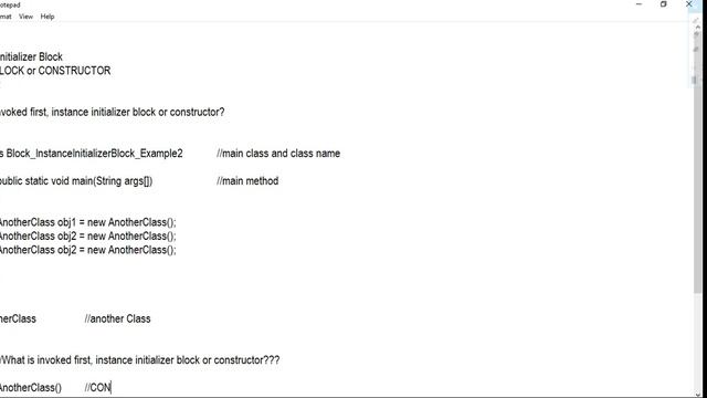 JAVA | BLOCK | INSTANCE INITIALIZE BLOCK | Example-2 смотреть онлайн