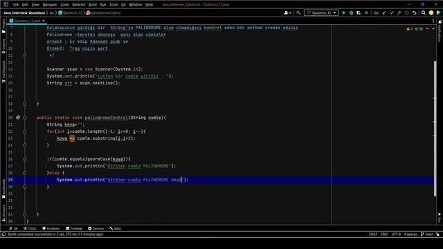 JAVA QUESTION - 12 (PALINDROME CONTROL) смотреть онлайн