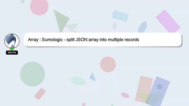 Array : Sumologic - split JSON array into multiple records смотреть онлайн