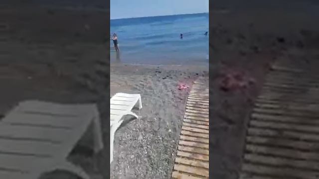 Крым, Судак, ТОК ГОРИЗОНТ, пляж, лето 2020. Довольный турист. смотреть онлайн