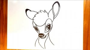 Как нарисовать олененка БЭМБИ детям / how to draw BAMBY for children / çocuklar için geyik çizmek