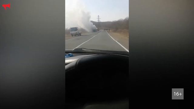 Сгорел автобус в Хасанском районе смотреть онлайн
