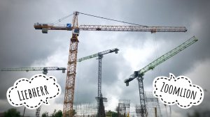 ZOOMLION и LIEBHERR | Башенные краны в работе. Стройка. Амурский парк