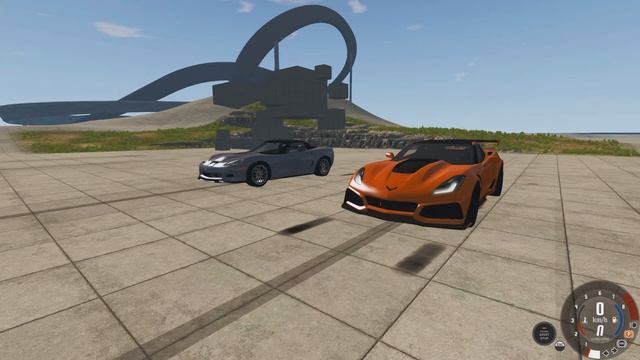 Chevrolet Corvette C7 ZR1 Vs Chevrolet Corvette C6 ZR1! Американская мощь (Сравнение машин в BeamNG