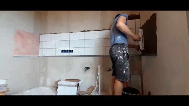 Укладка фартука (экрана) на кухне за 40 мин!!! #instadaily#family#summer#my#healthy