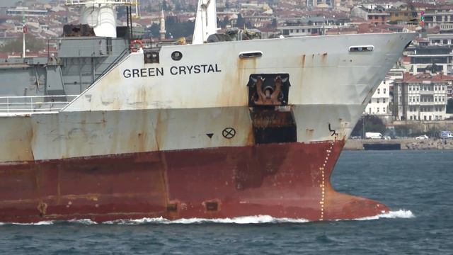 Shipspotting İstanbul Strait / GREEN CRYSTAL / Refrigerated Cargo Ship / (4K) смотреть онлайн