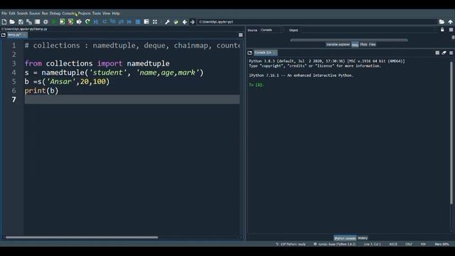 namedtuple | deque | Collections | Python | Part 1 смотреть онлайн