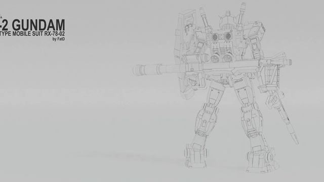 RX-78-2 Gundam made with Blender 2.93 Line Art смотреть онлайн