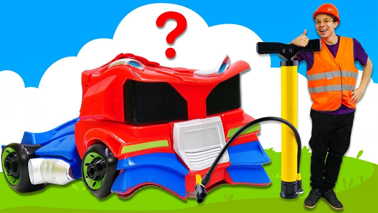 Автобот Оптимус Прайм прокачался в Мастерской Фёдора! Роботы Трансформеры онлайн. Видео игры машинки смотреть онлайн