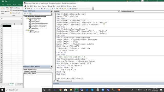 एक्सेल VBA के Debugging Techniques हिंदी मे... смотреть онлайн