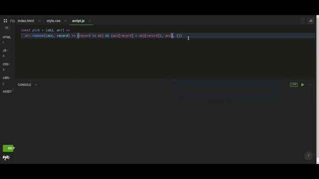 Pick desired key-value pair from object | Javascript смотреть онлайн