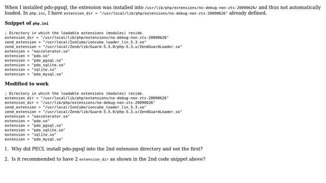 Can we have 2 'extension_dir' in php.ini? смотреть онлайн