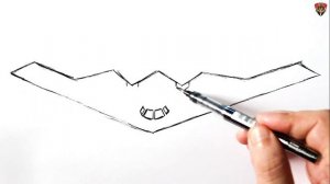 How to draw a military airplane B-2 Stealth Bomber