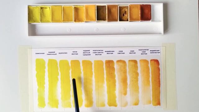 Полный обзор акварели Белые ночи. Выкраска Желтые, Охры, Оранжевые. Часть1 смотреть онлайн