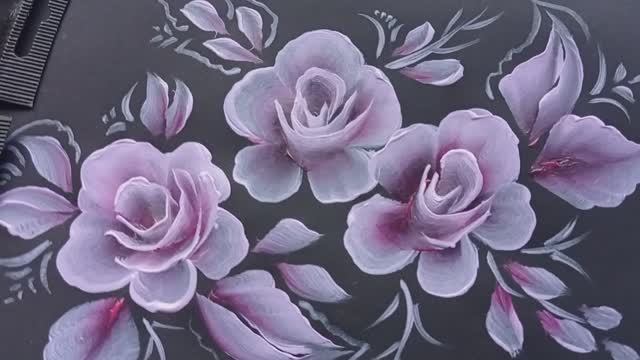 Эффектная роспись, которая завораживает | Рисую на черной бумаге ? смотреть онлайн