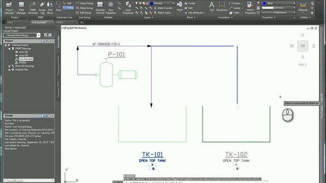 AutoCAD P&ID Attaching Lines to A Component смотреть онлайн