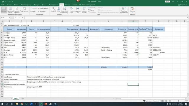 Дивидендный портфель 30.12.2019 смотреть онлайн
