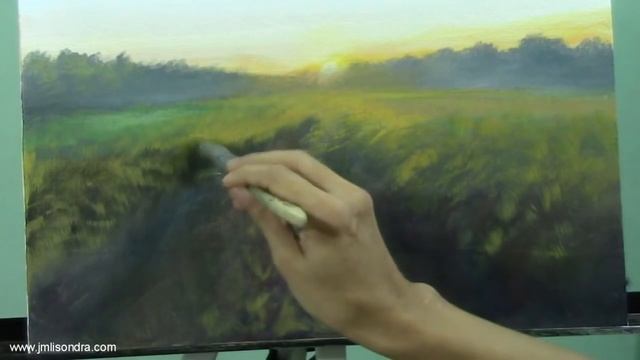 Acrylic Landscape Painting Tutorial | Sunrise On Road With Birch Tree JM Lisondra