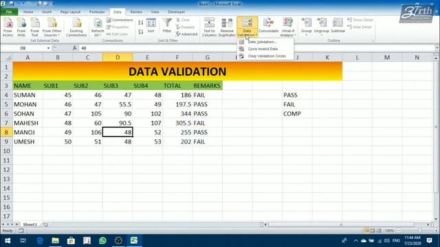 Data Validation in excel - class 9 смотреть онлайн