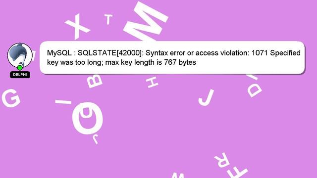 MySQL : SQLSTATE[42000]: Syntax error or access violation: 1071 Specified key was too long; max key смотреть онлайн