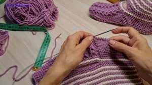 Как я вязала САПОЖКИ ДОМАШНИЕ спицами.