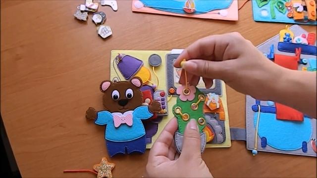Развивающая КНИЖКА-ДОМИК из фетра для Мишки #quietbook #dollhouse