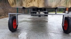 Разборная телега для слиповки  мотолодки Романтика и других .