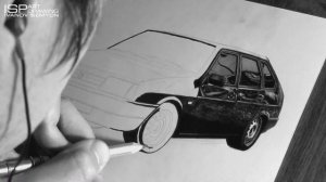 Как нарисовать ВАЗ 2109 (Лада Самара) / Рисунок автомобиля простыми карандашами / ISP DRAWING